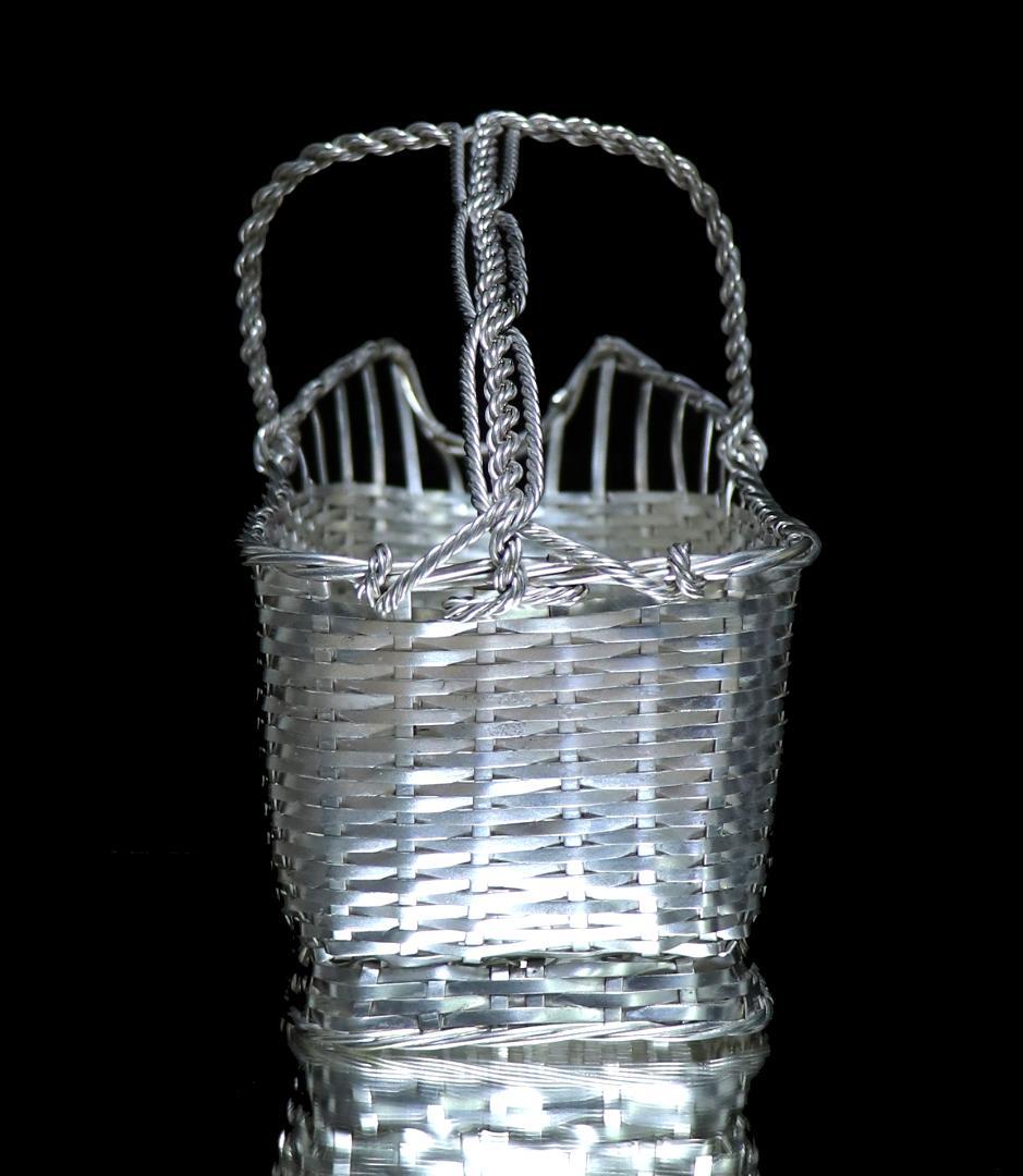 ヴィンテージ クリストフル ワインボトルバスケット 高級シルバーコーティング