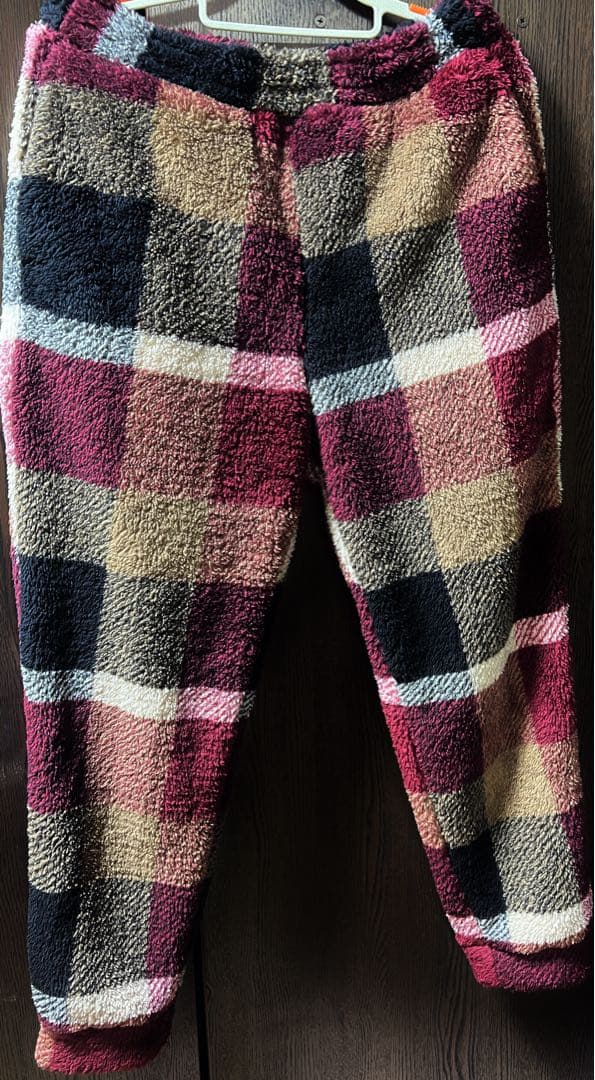 フリース チェック柄 パンツ