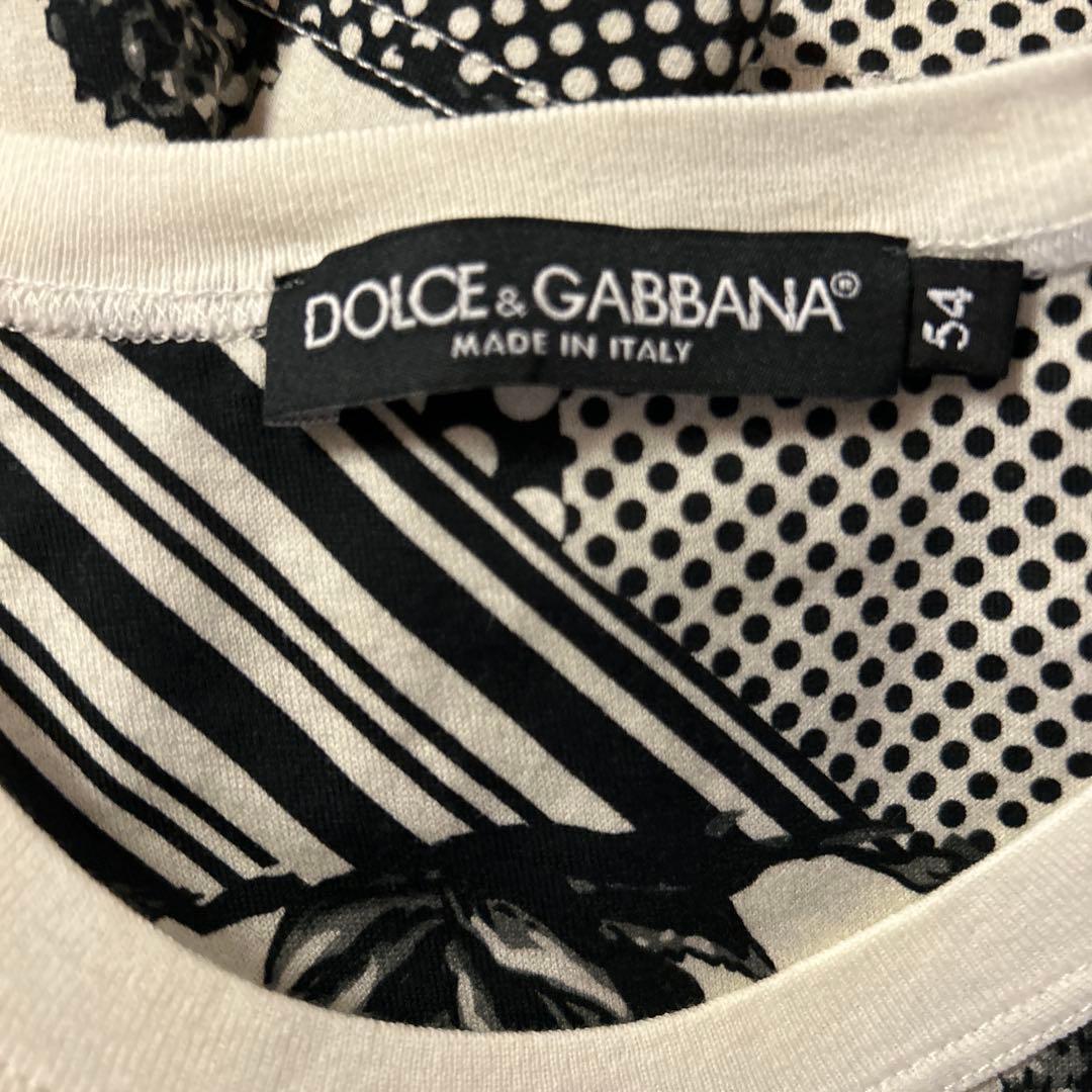 DOLCE & GABBANA 花と車輪デザイン Tシャツ