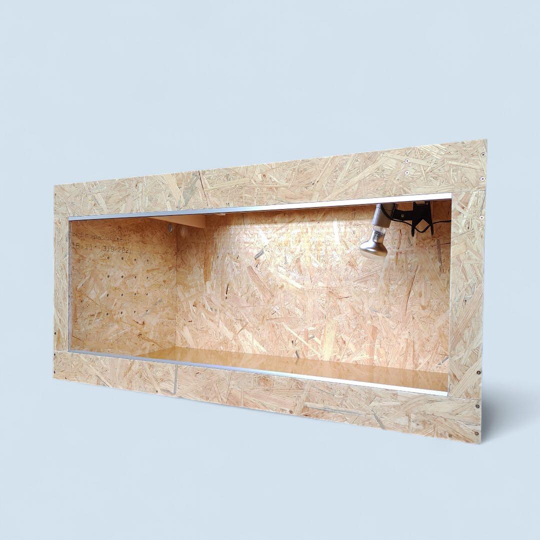 爬虫類ケージ 90×45×45㎝ アルミ複合板貼り　ストッパー付属