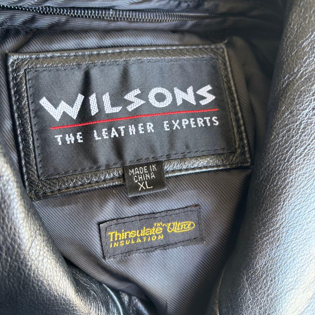 Wilsons leather レザーコート マキシ丈 モード ブラック 本革