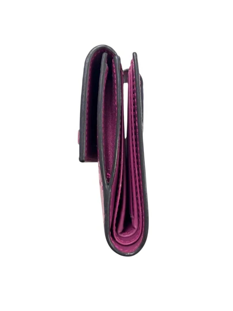 GUCCI（グッチ）グッチシマレザー 二つ折り財布 Wホック リボンモチーフ