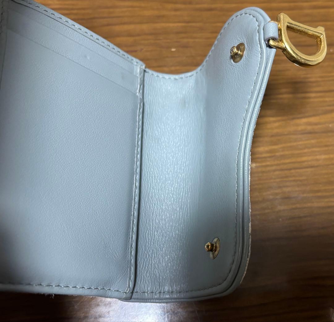 クリスチャンディオール トロッター 三つ折り財布 オブリーク サドル Dチャーム