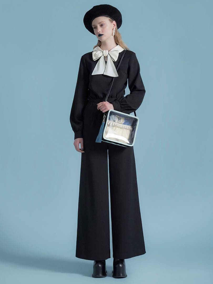 サロペット・オーバーオール・オールインワン PAMEO POSE BOW COLLAR JUMPSUIT