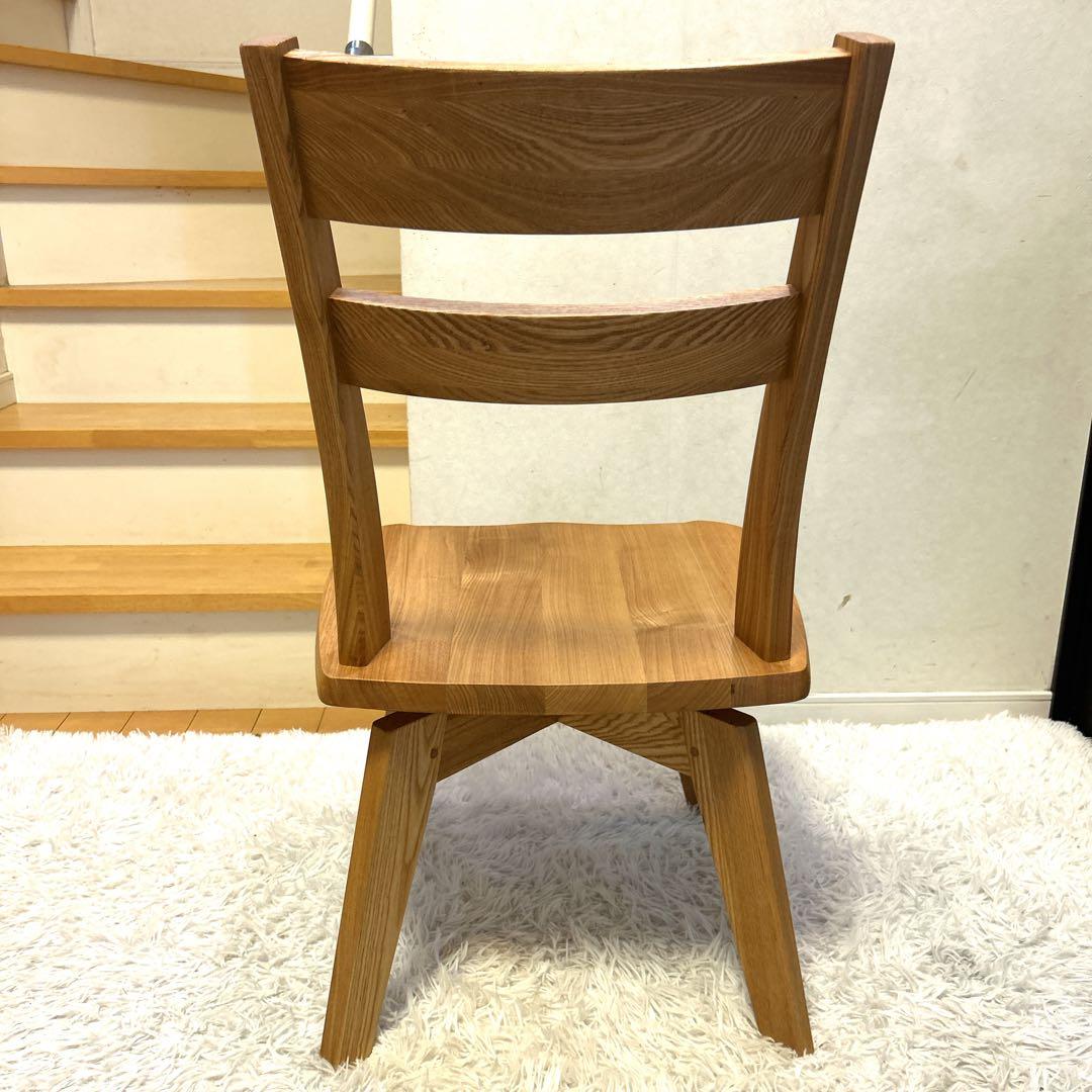 【送料込み】ユートップ タモ天然木 回転式 ダイニングチェア②