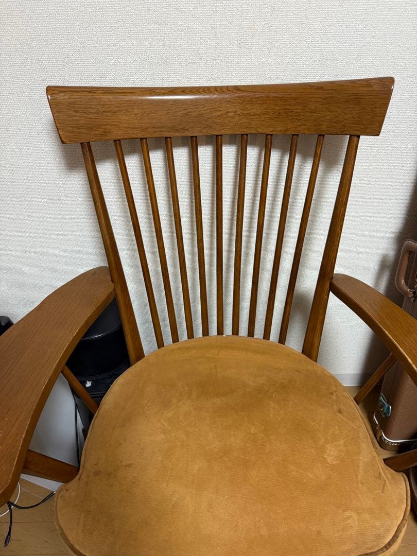 柏木工 オットマン付き ラウンジチェア 国産木製 ミッドセンチュリー 引取限定