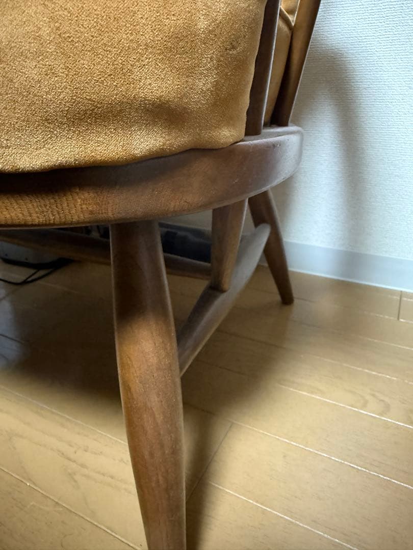 柏木工 オットマン付き ラウンジチェア 国産木製 ミッドセンチュリー 引取限定