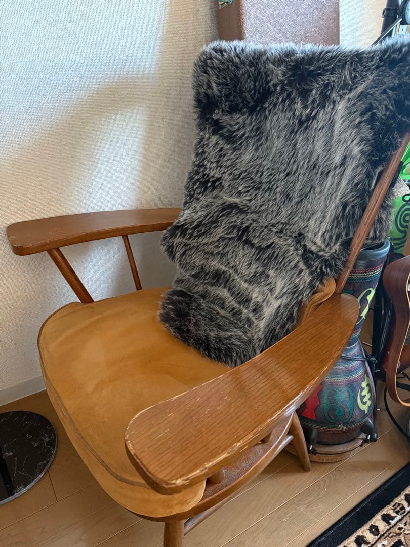 柏木工 オットマン付き ラウンジチェア 国産木製 ミッドセンチュリー 引取限定