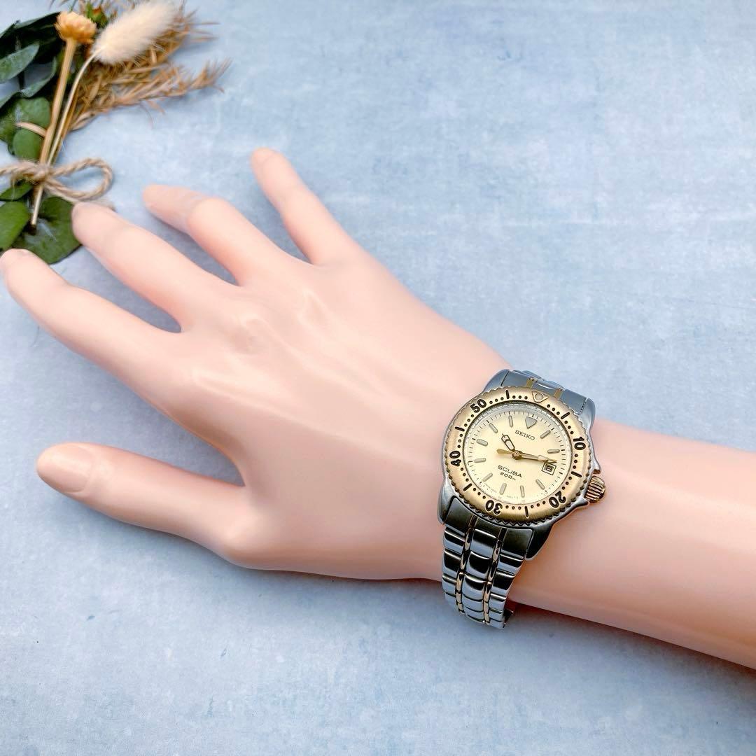 【稼動品】SEIKO SCUBA 200m スキューバ 200 デイト 腕時計