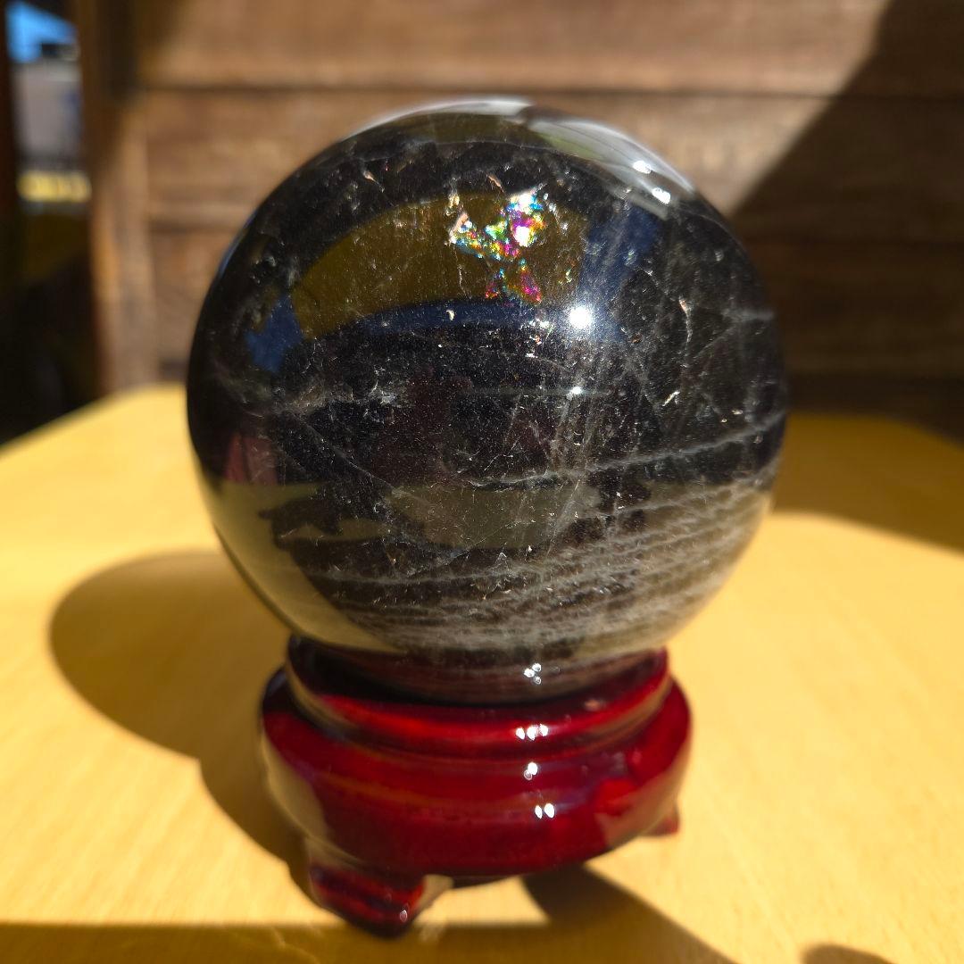 モリオン　スフィア　丸玉　台座付き