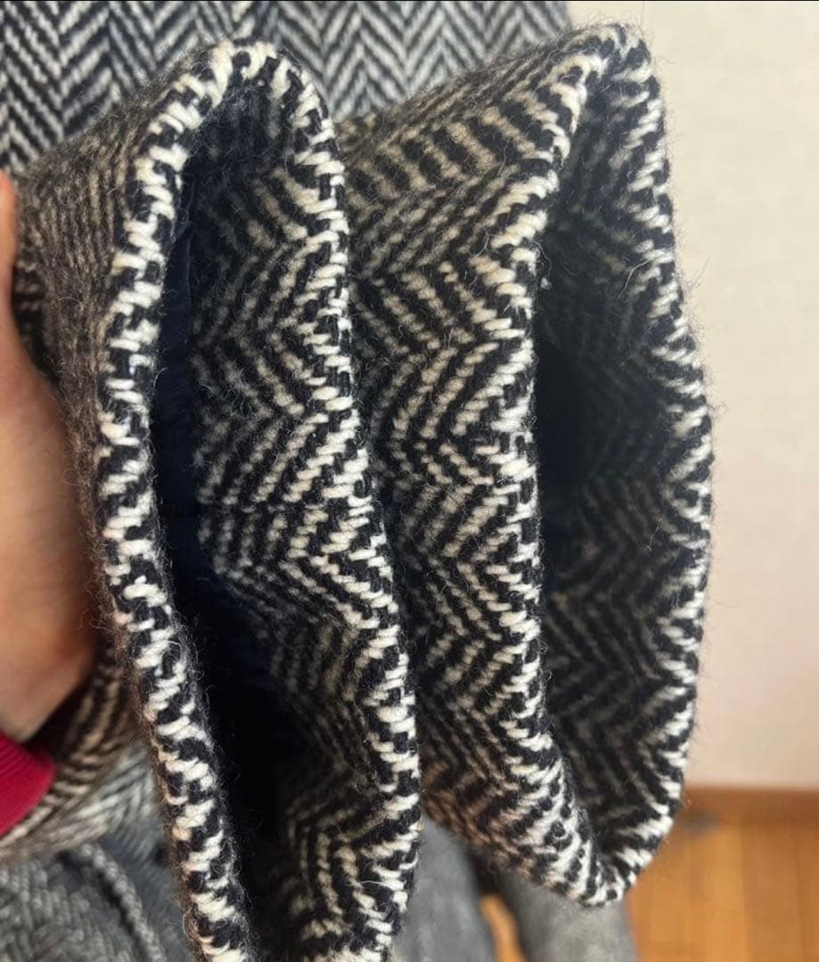 バーバリー 一枚袖 ヘリンボーン コート ツイード ダブル コート 英