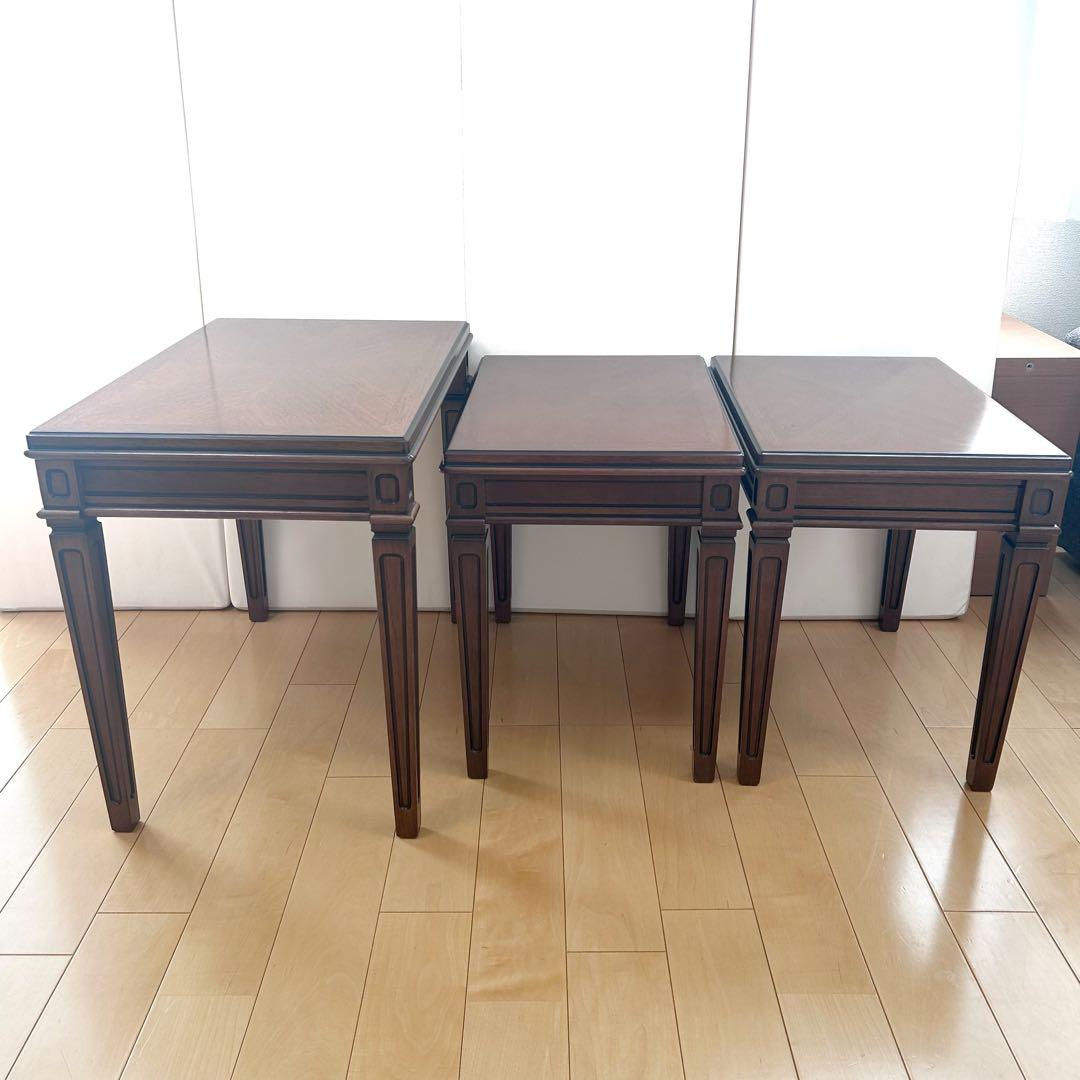 【極希少】　マルニ　地中海ロイヤル　ネストテーブル　3点　天然木　maruni