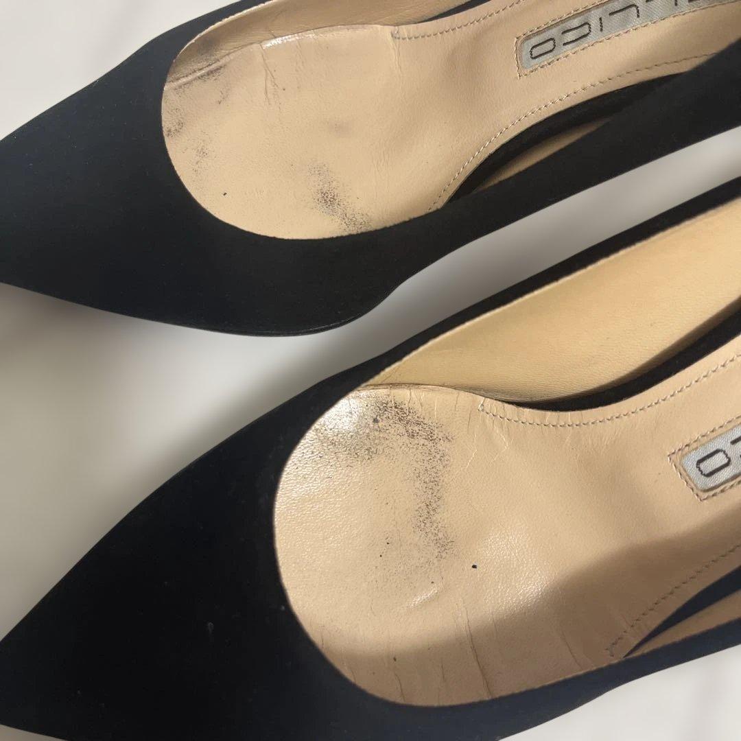 ペリーコ　スエード　ブラック　ヒール　37 1/2