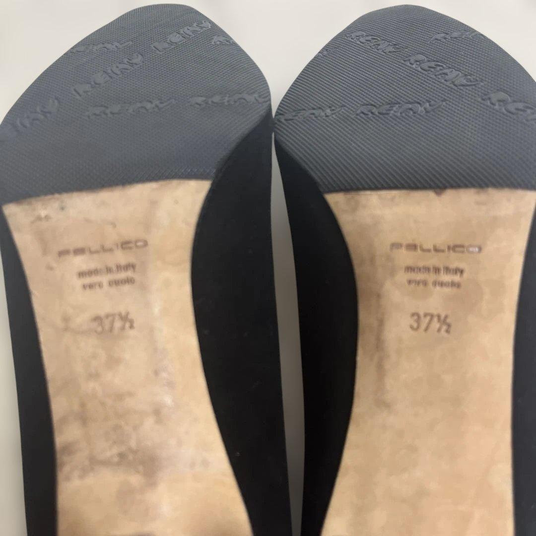 ペリーコ　スエード　ブラック　ヒール　37 1/2