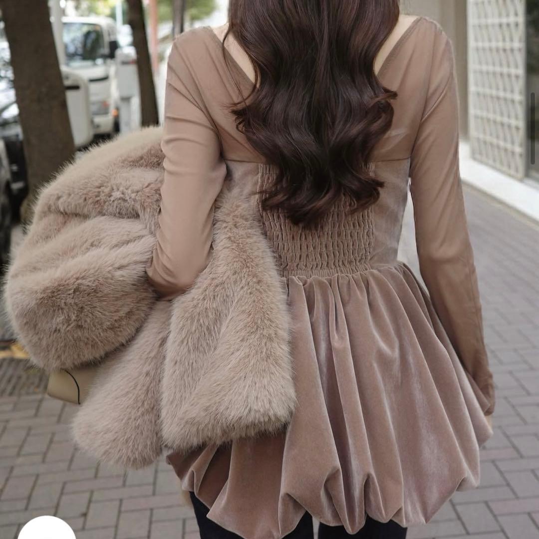 poláura ポローラビスチェドッキングバルーントップス　mocha