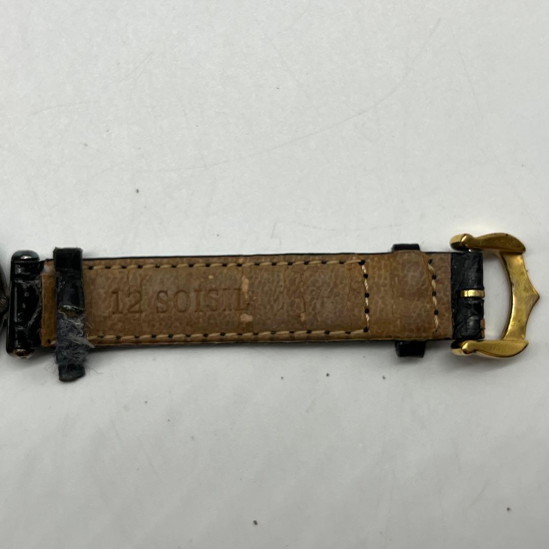 Cartier カルティエ 腕時計 黒文字盤 レザー 925 レディース 現状品