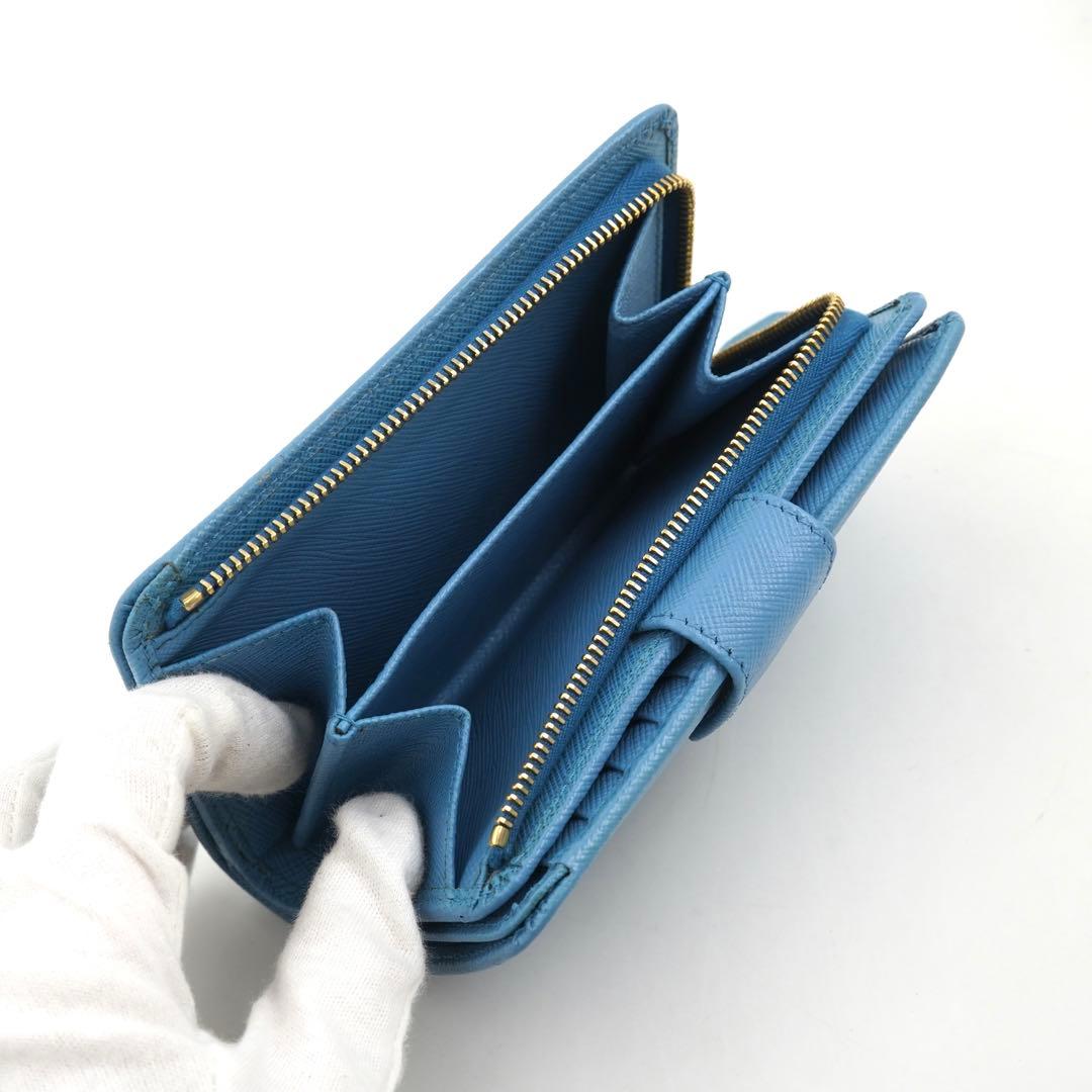 ✨未使用展示品・箱保証書付き✨　PRADA ミニ財布　サフィアーノレザー　L字
