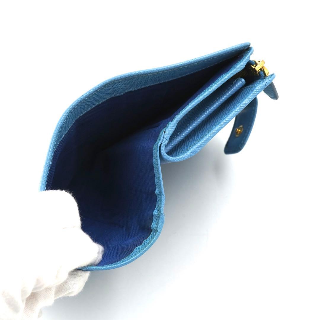 ✨未使用展示品・箱保証書付き✨　PRADA ミニ財布　サフィアーノレザー　L字