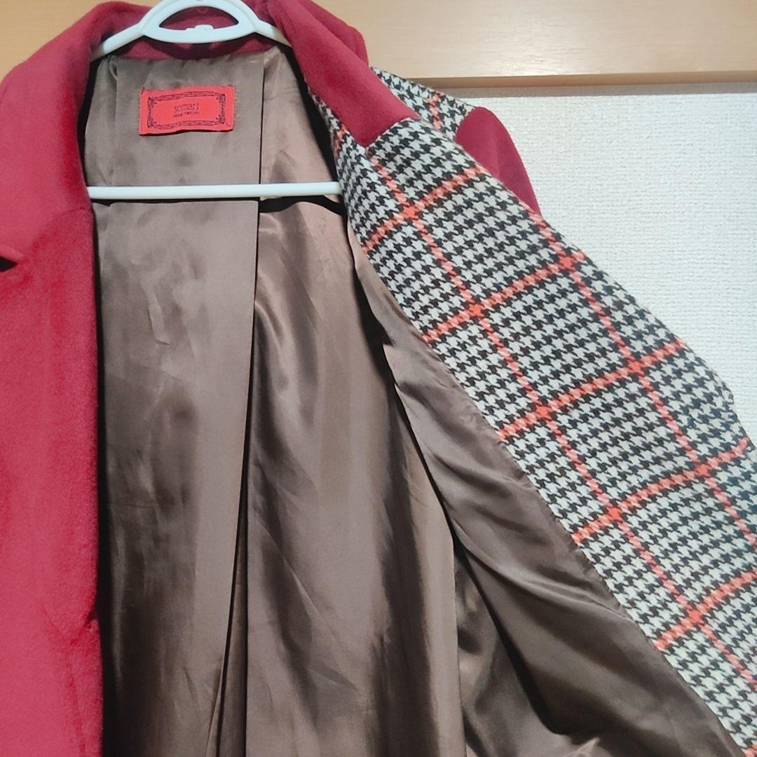 美品【somari】ソマリ 異素材 配色 チェスター コート オシャレウォーカー