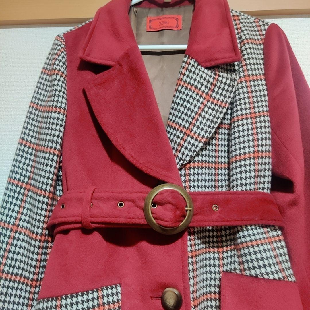 美品【somari】ソマリ 異素材 配色 チェスター コート オシャレウォーカー