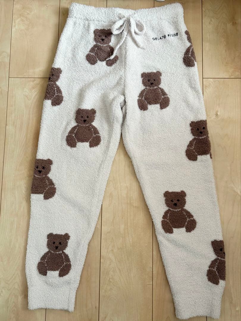 ジェラートピケ ベア柄ロングパンツ ベビモコ