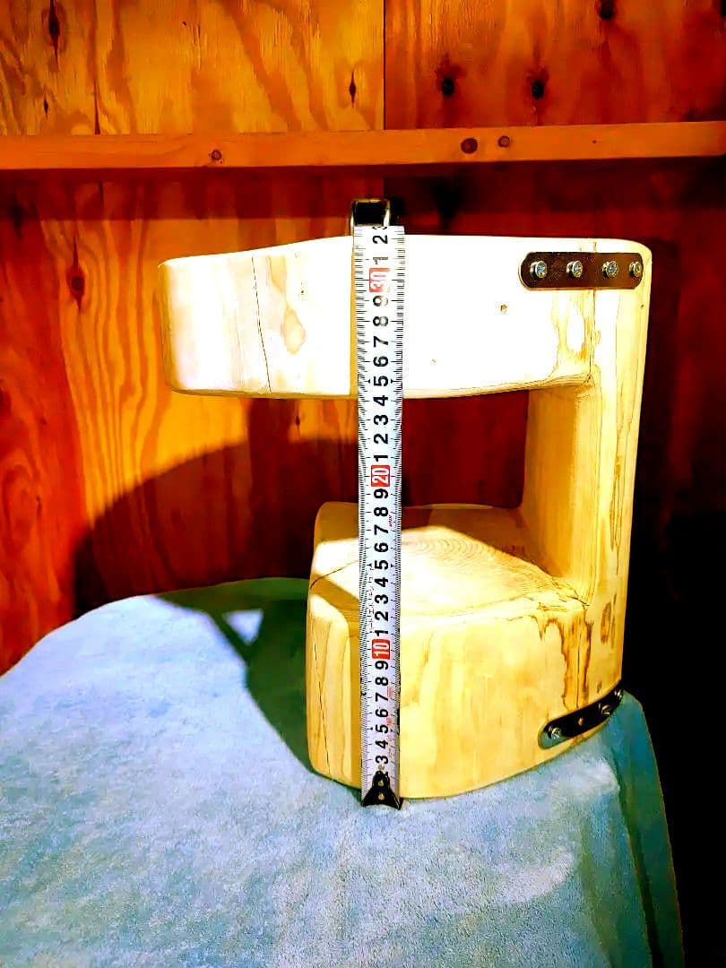 オリジナルデザイン天然ひのき 丸太 組合わせ 双子 椅子 テーブル高さ約43cm