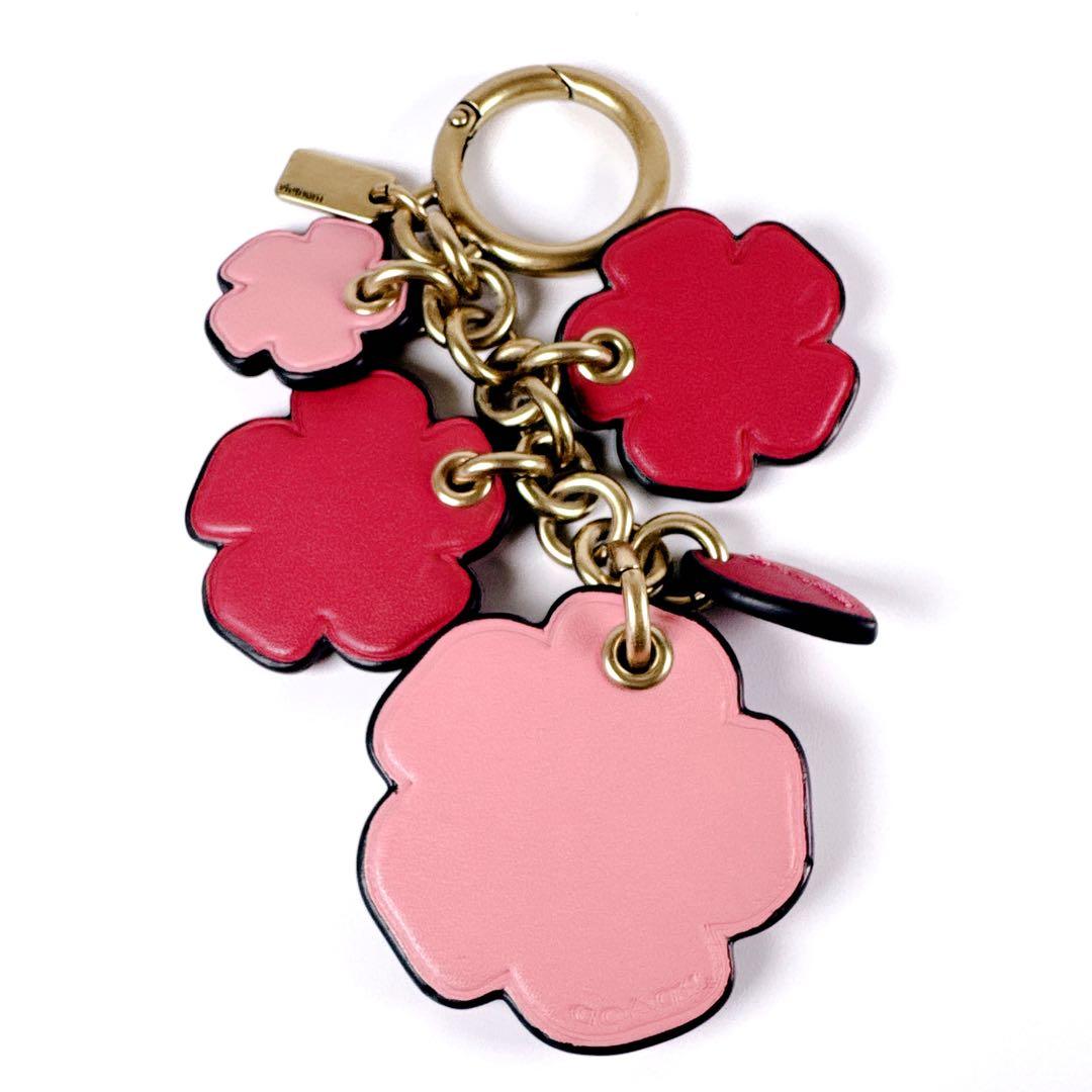 【希少 美品】 COACH コーチ チャーム キーホルダー ティーローズミックス