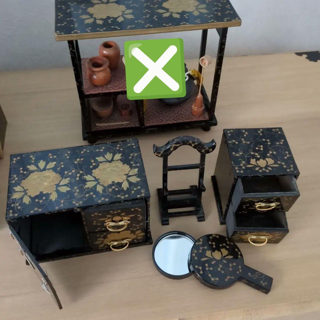 【更にお値下げ❗️】ひな祭り飾り御道具5点セット 漆塗り　伝統工芸品　長期保管品