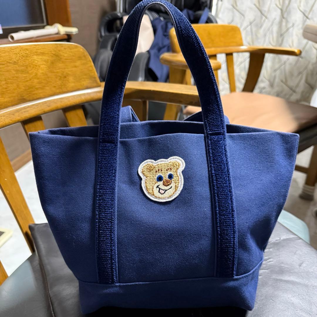 ラブラリーバイフェイラー オールドテディワッペントートバッグネイビー