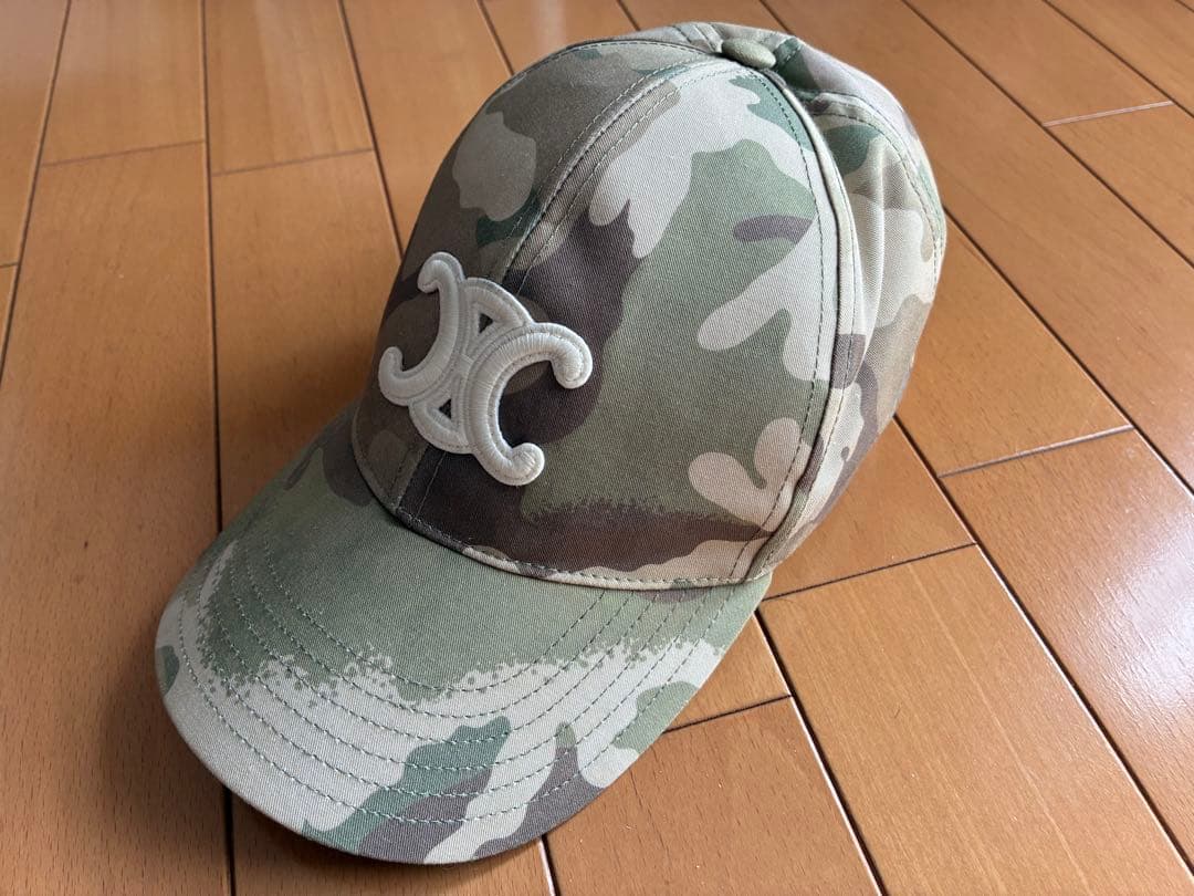 CELINE ベースボールキャップ size:M 迷彩柄 クリーニング済