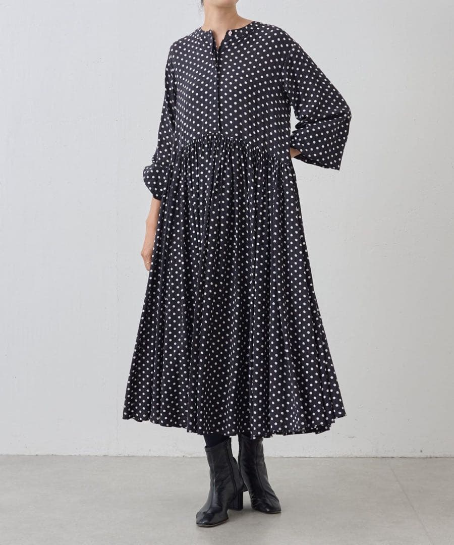 ビアズリー◎ドットギャザーワンピース