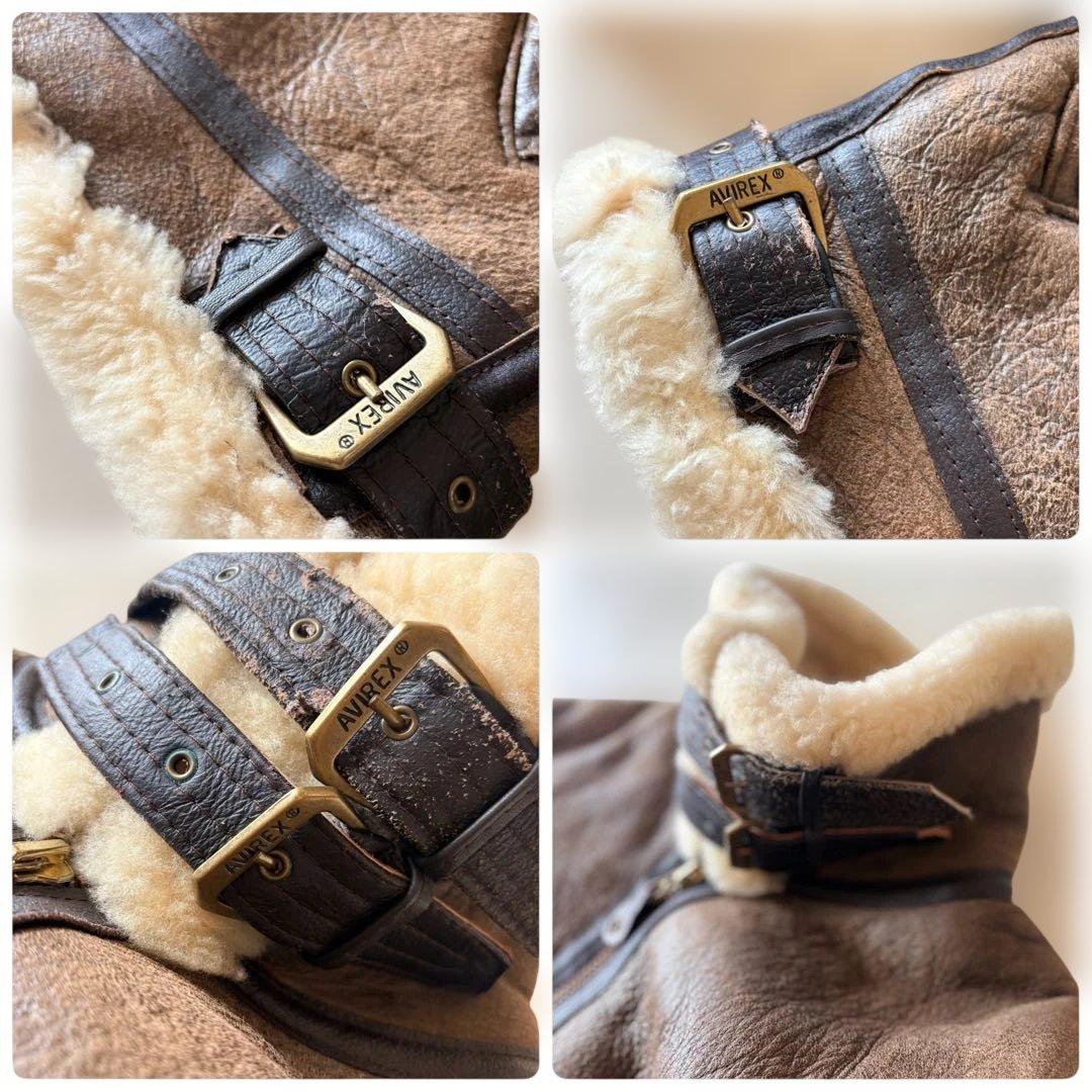 AVREX/B03/38サイズ/AC-17755/ブラウン/ボア/ムートン