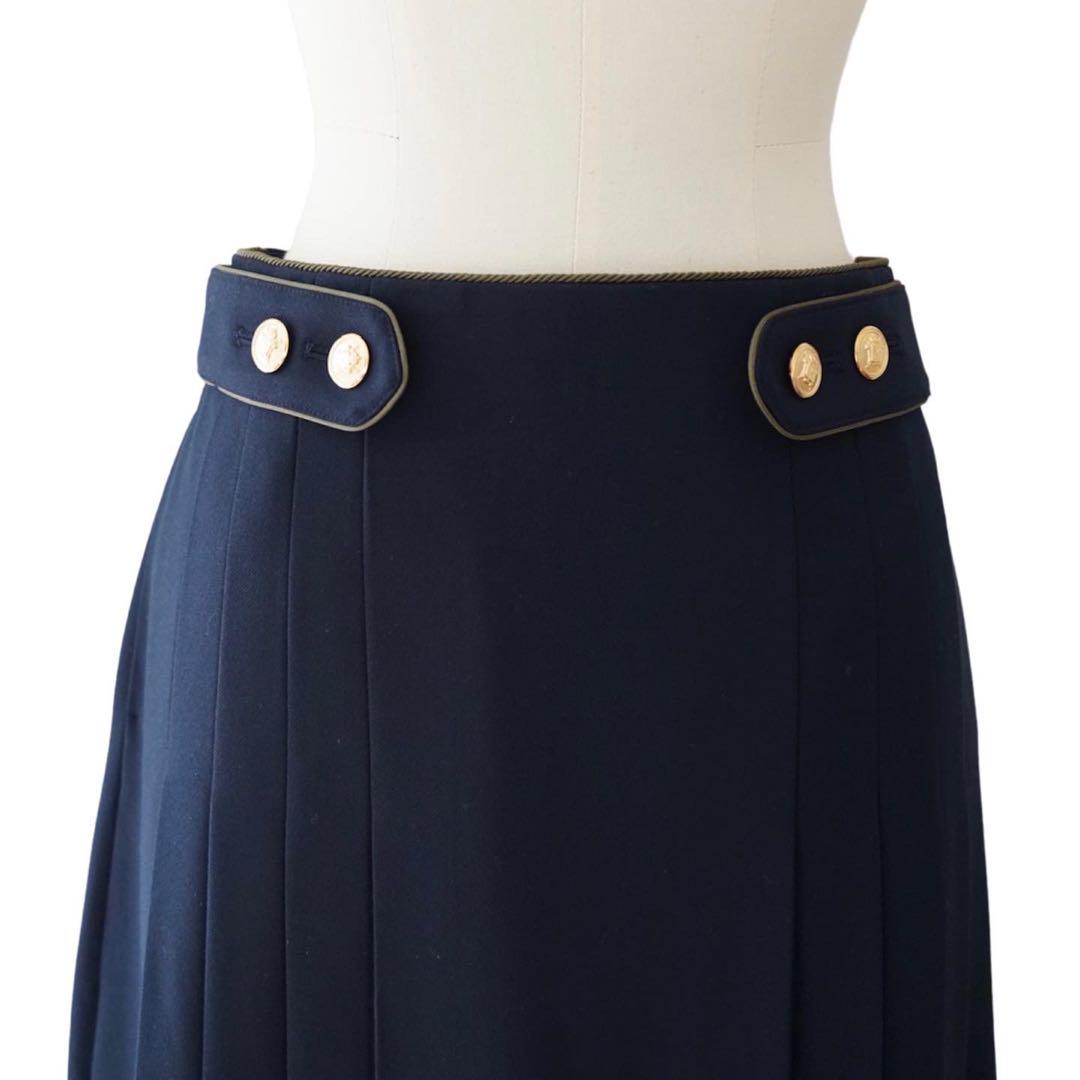 新品　イデアルーチェ　クラシカルスカート　ネイビー　ドルチェ　オブリ　プリーツ