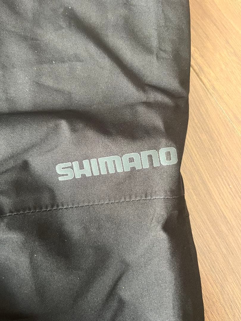 シマノゴアテックスブラック フード付きレインウェアセット　XL
