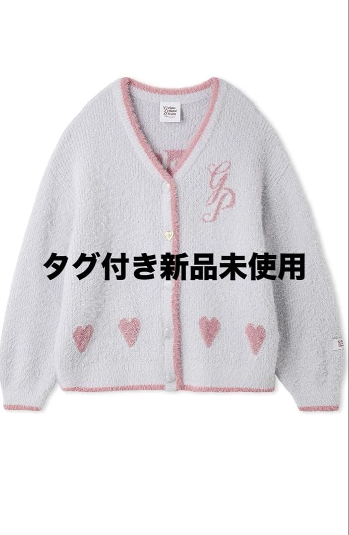 gelato pique ラメフェザーカーディガン ライトブルー