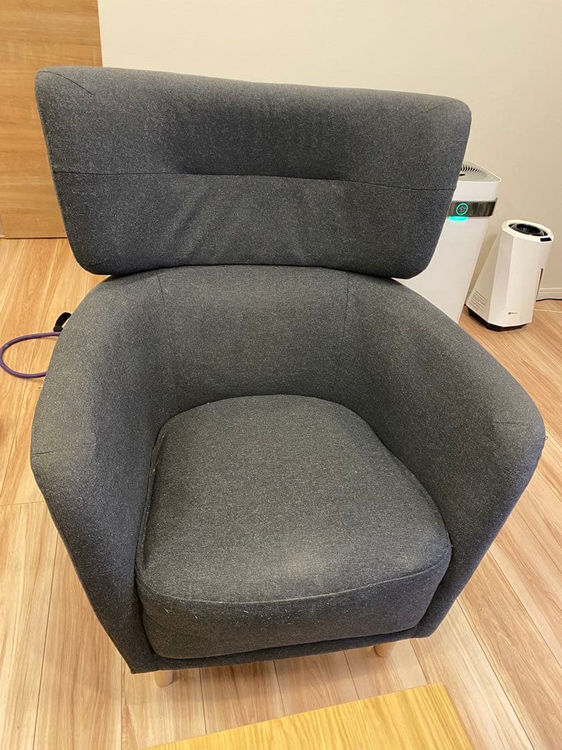 IKEAグレー ファブリック 1人掛けソファ