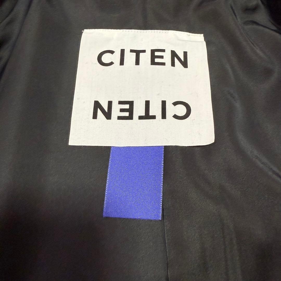 【極美品】CITEN ウール　バルカラーコート　黒　Freeサイズ　ハーフコート