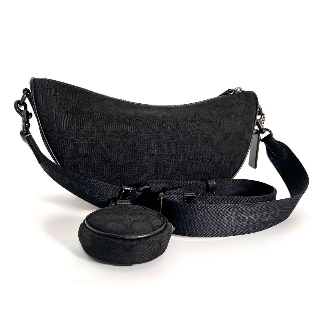 ほぼ新品 コーチ ホール ソフト スリングバッグ ジャカード ボディバッグ