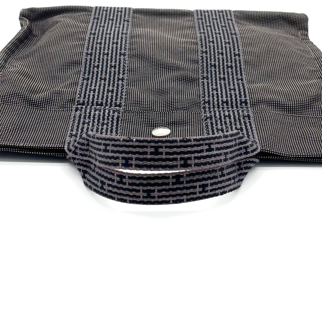 HERMESエルメス エールラインPM トートバッグ グレー カデナ付 通勤B5