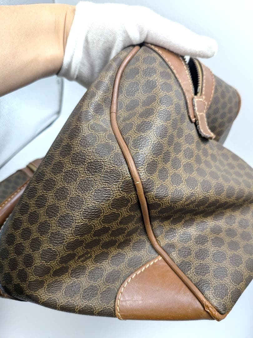 良品✨ セリーヌ ボストンバッグ マカダム PVC ブラウン 0FX