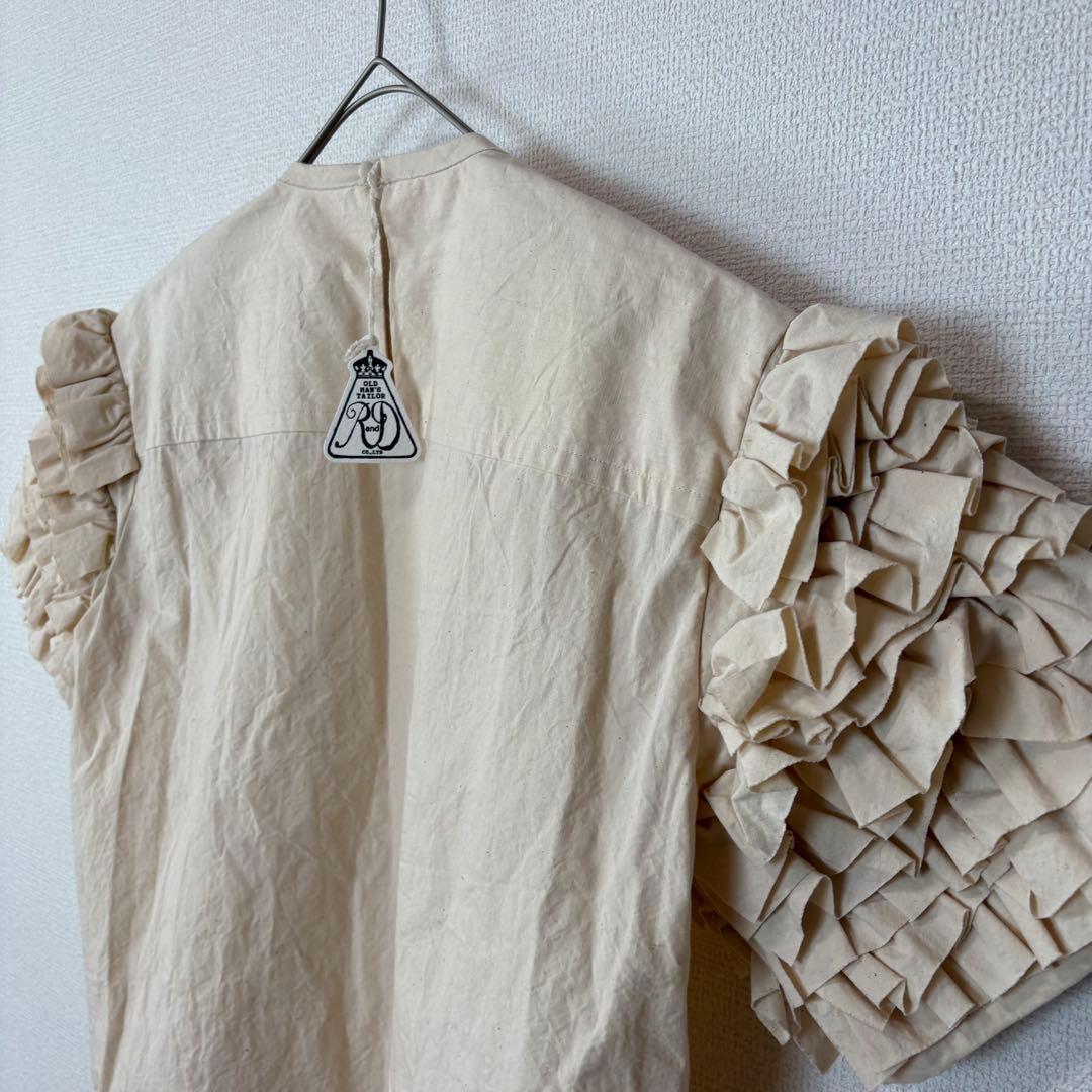 【新品 】オールドマンズテーラー コットンフリルスリーブブラウス　ナチュラル　F