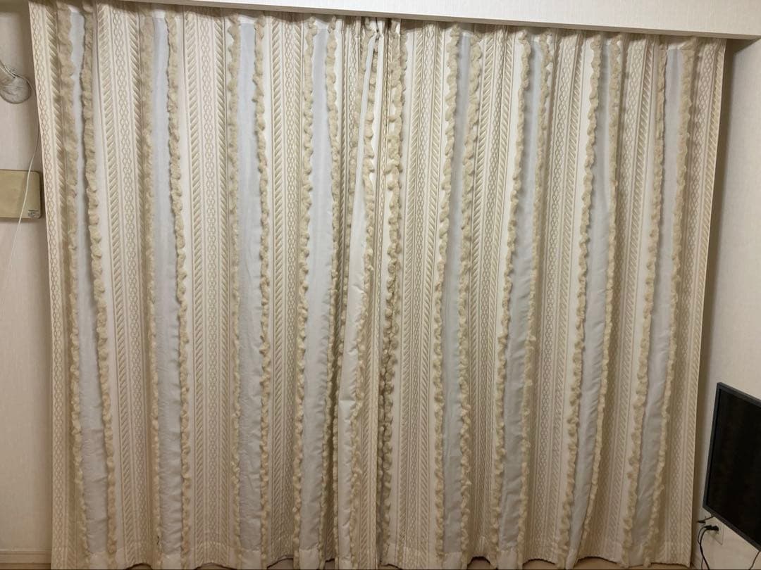 NEED'K ドレープカーテン＋レース　アイボリー　定価10万円