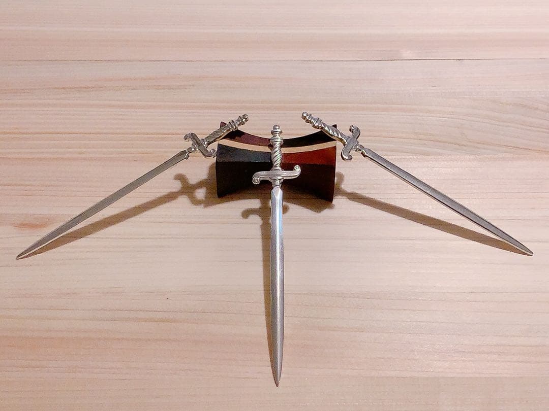 オランダZS社製純銀厚メッキ、洋剣型フルーツフォーク : ヴィンテージ