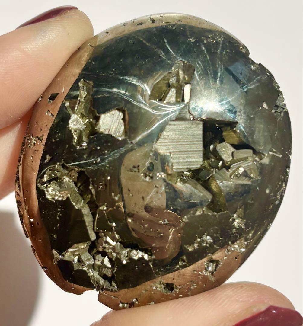 《高密度キューブ結晶✰》パイライト　パーム　握り石