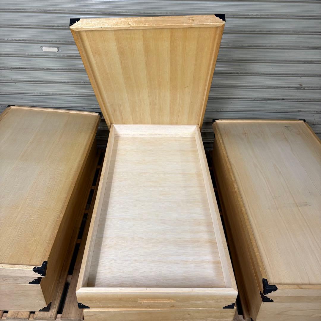2段桐製　着物収納　衣装収納　ケース　3個セット　和家具