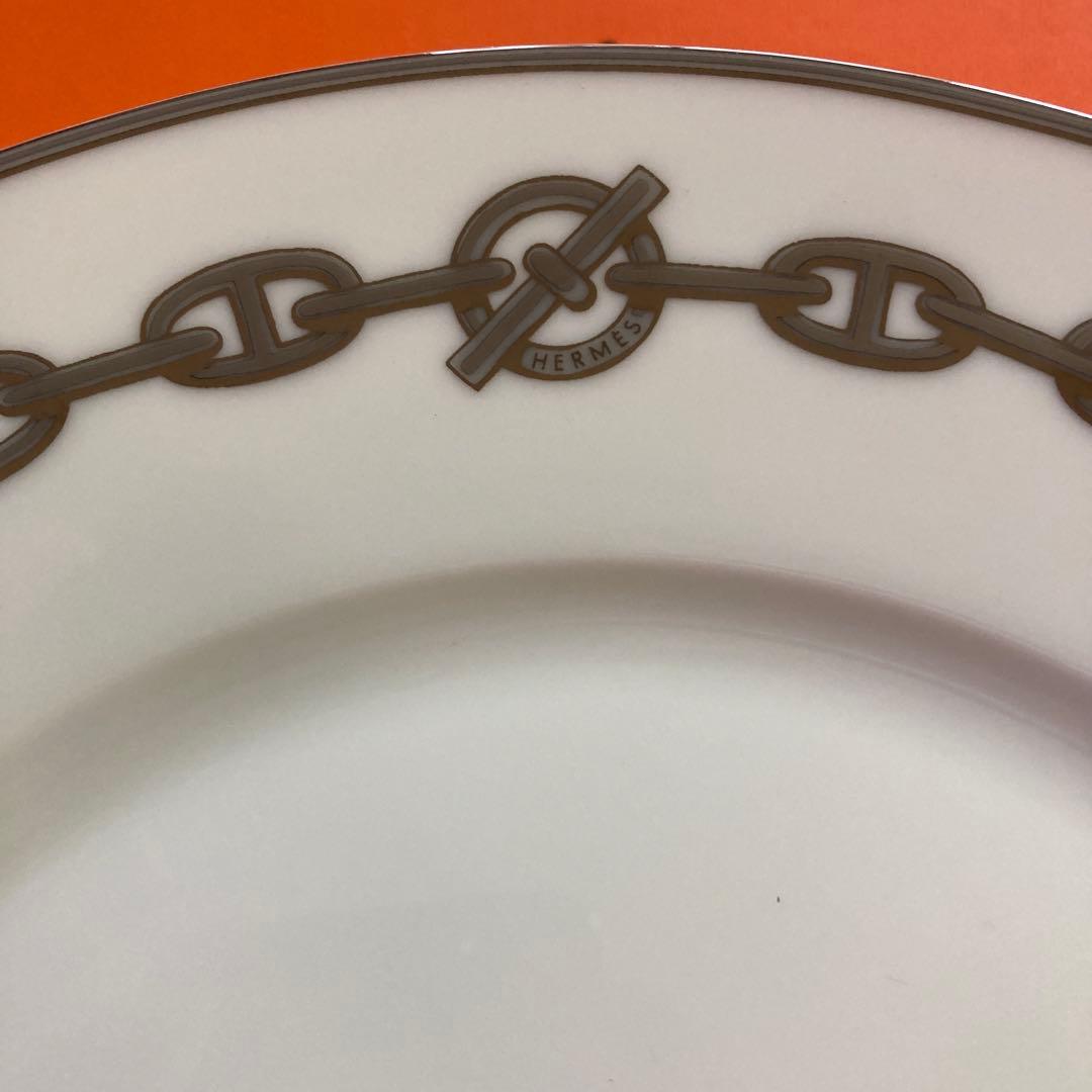 美品 HERMES シェーヌダンクル プレート 27cm プラチナ