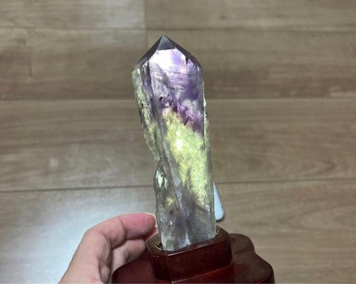 新品　アメジストワンド　魔法の杖　原石　六角柱　アメジストポイント