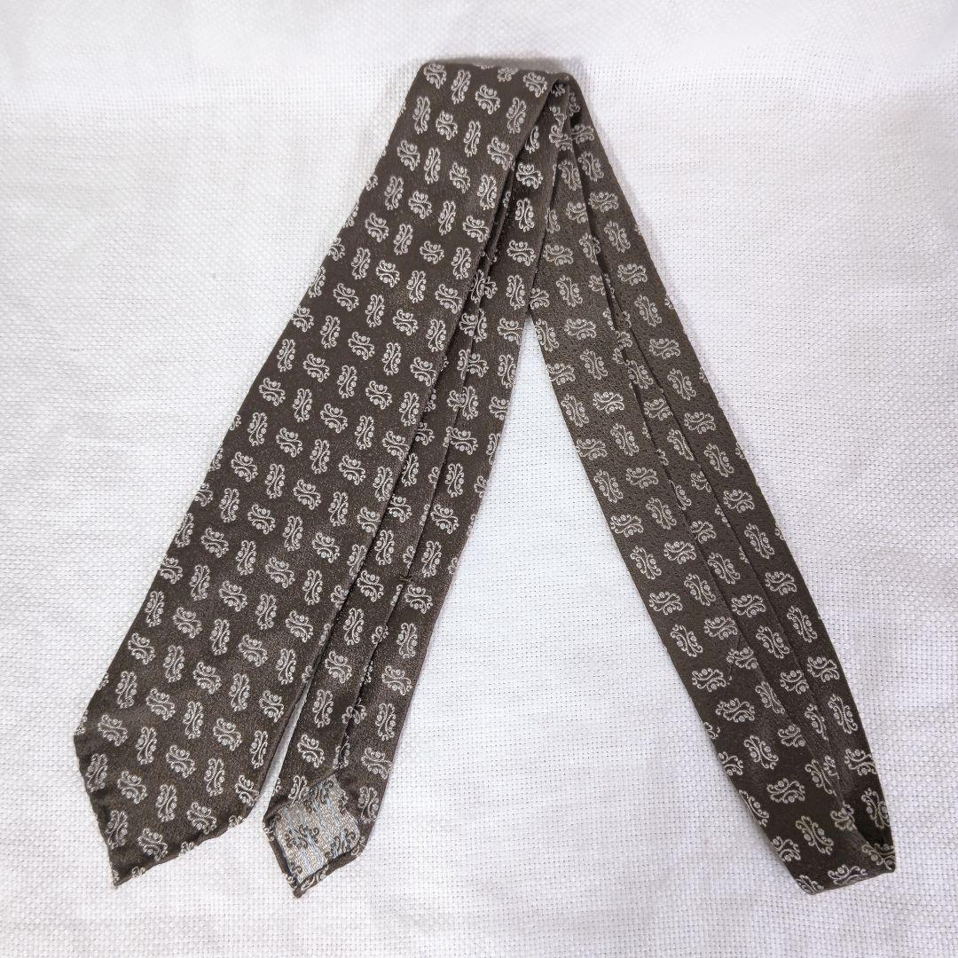 タイユアタイTIE YOUR TIEセッテピエゲシルクビジネス小紋柄ネクタイ茶