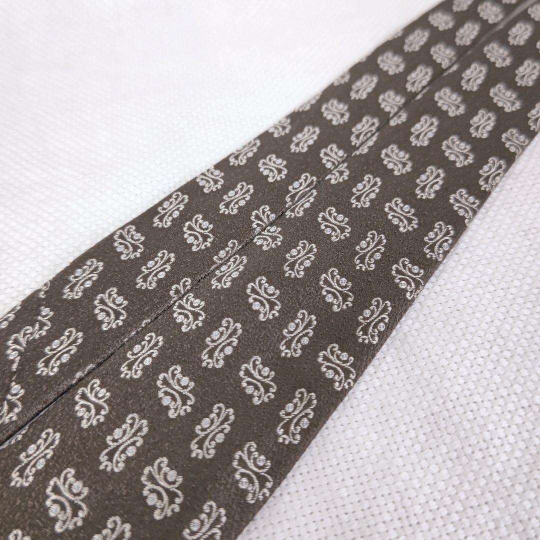 タイユアタイTIE YOUR TIEセッテピエゲシルクビジネス小紋柄ネクタイ茶