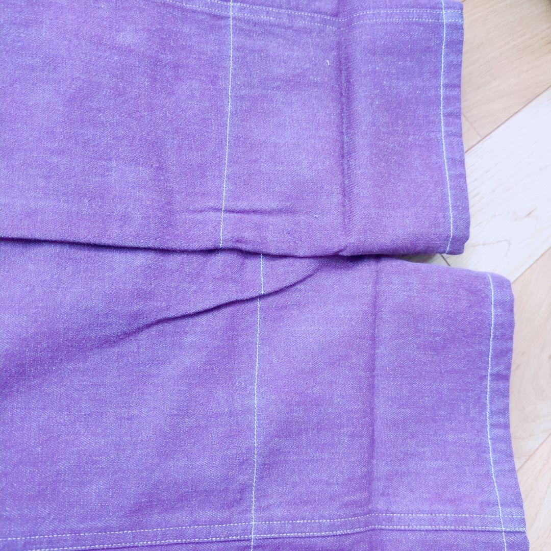 美品 ピンクハウス コットン 紫 オーバーオール ギンガム裏地 マーガレット